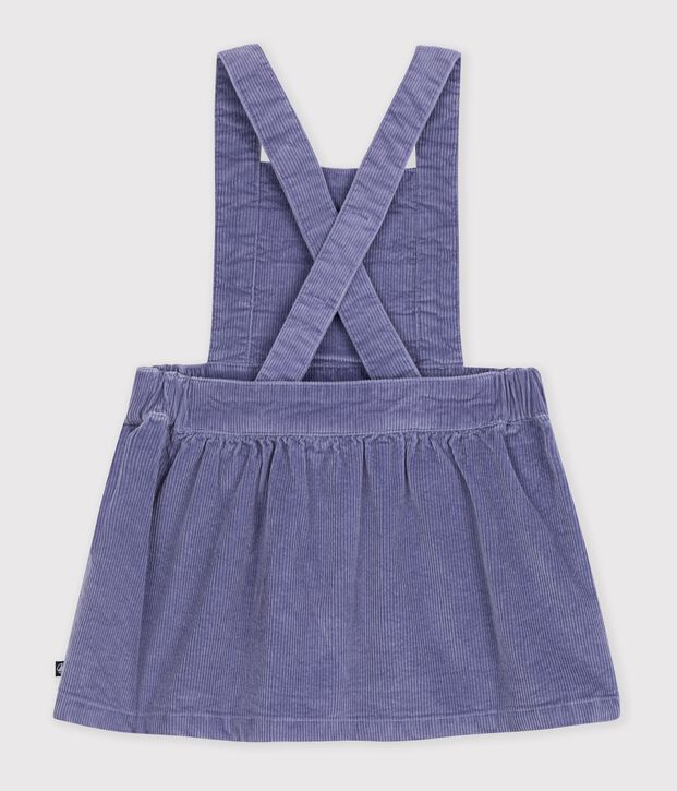 Mouwloos babyjurkje van effen corduroy purper