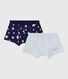 Lot de boxers enfant en coton à ceinture colletée imprimé étoiles