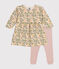 Jurk met lange mouwen van tubic en legging van katoen voor baby's wit AVALANCHE/ MULTICO