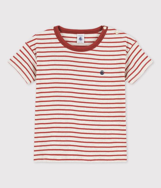 T-shirt manches courtes en coton enfant garçon beige MONTELIMAR/ OMBRIE