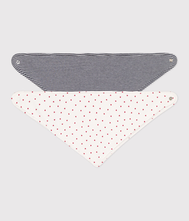 2 bavoirs bandanas b&eacute;b&eacute; en coton multicouleur