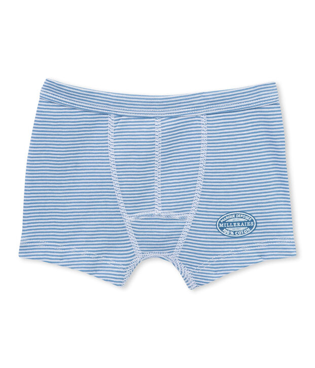 Boxer ado gar&ccedil;on ray&eacute; milleraies bleu/blanc