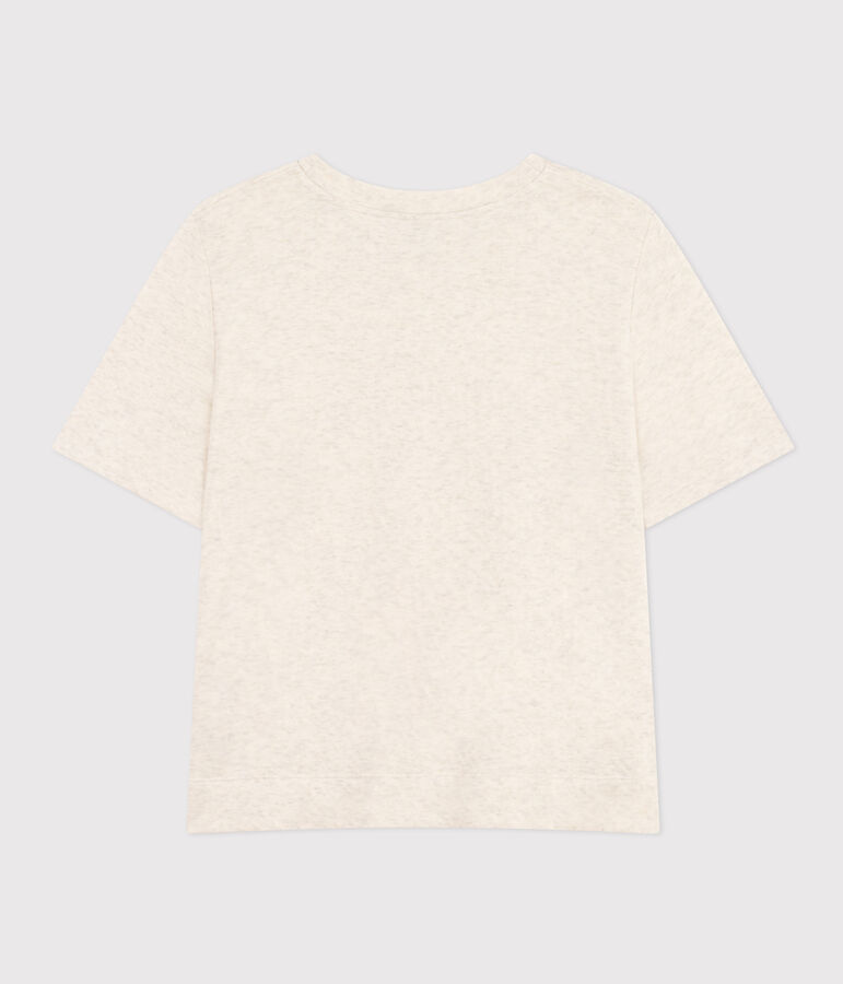 Tee-shirt le Boxy en coton femme beige MONTELIMAR CHINE