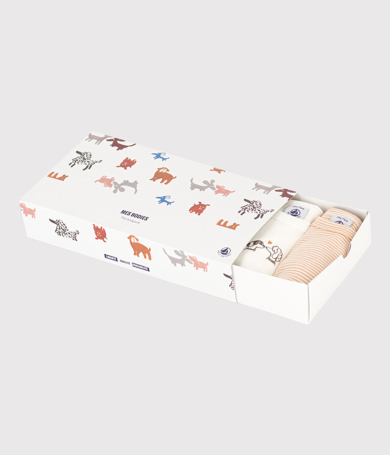 Lot de 5 bodies manches longues chiens b&eacute;b&eacute; en coton multicouleur