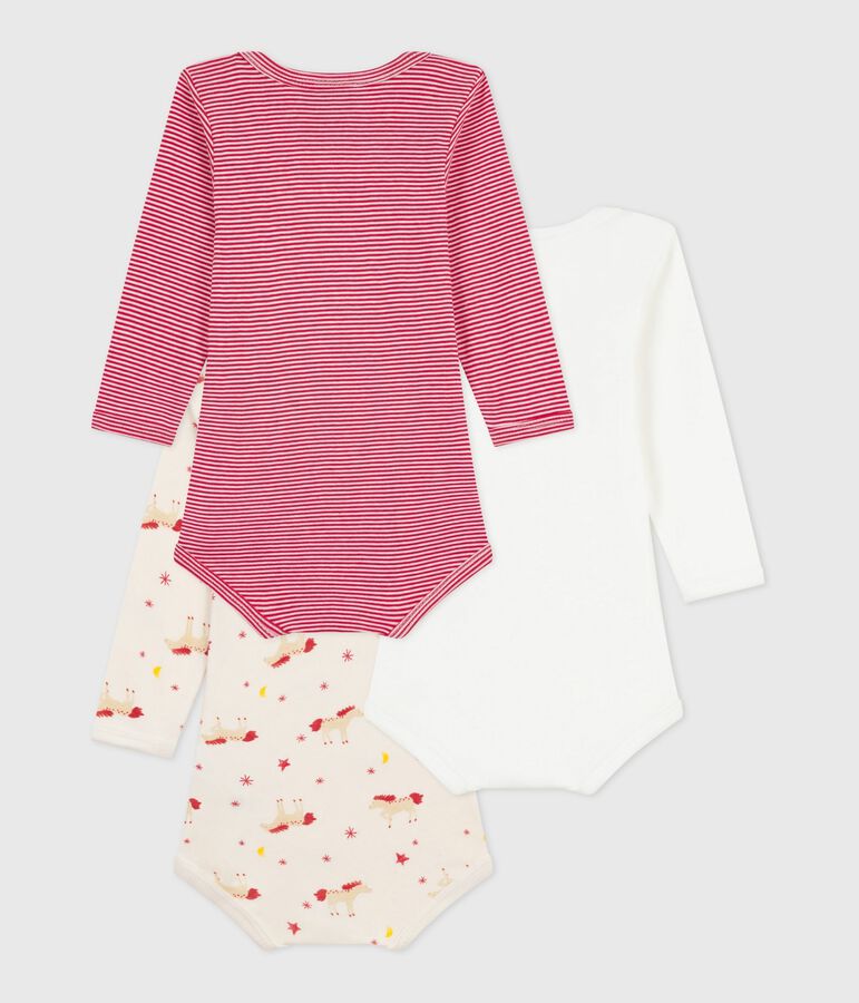 Lot de bodies manches longues en coton imprim&eacute; b&eacute;b&eacute; multicouleur