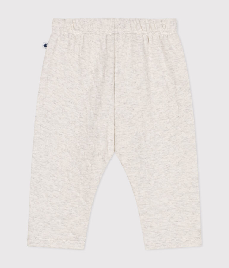 Broek in doorgestikt tubic voor baby's beige