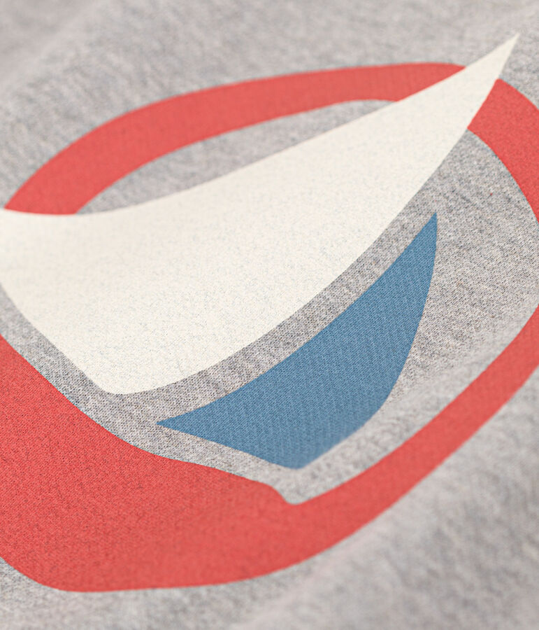 Sweater in molton voor jongens grijs