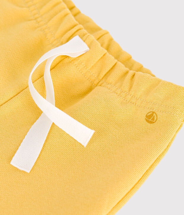 Effen katoenen joggingbroek voor baby's geel