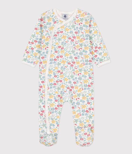 Dors-bien fleurs en coton blanc MARSHMALLOW/blanc MULTICO