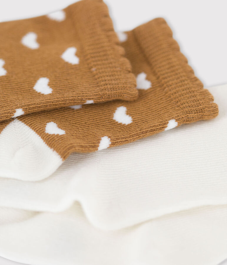 Set van 2 paar babysokken met hartjes multicouleur
