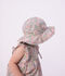 Capeline b&eacute;b&eacute; fille en popeline imprim&eacute; fleurs bleu/multicouleur