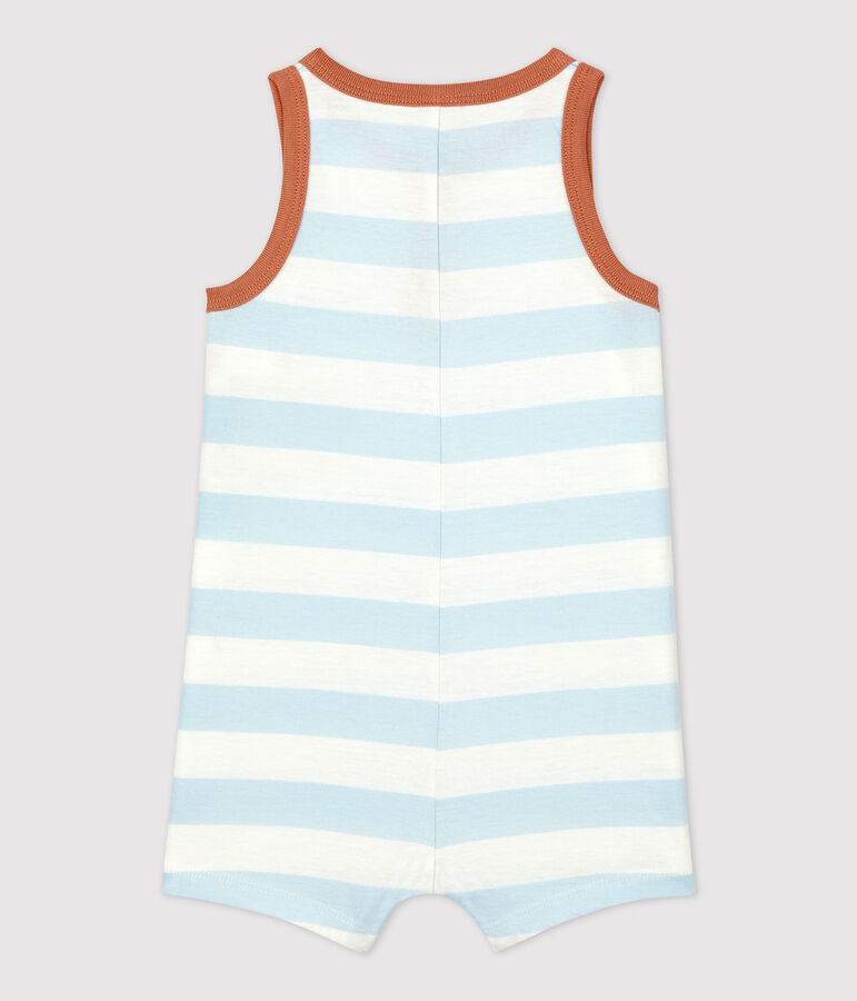 Kort pakje in dikke jerseystof voor baby's blauw/wit