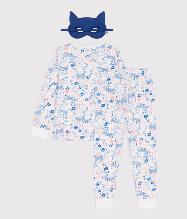 Katoenen verkleedpyjama met bloemenprint voor kinderen wit/multicouleur