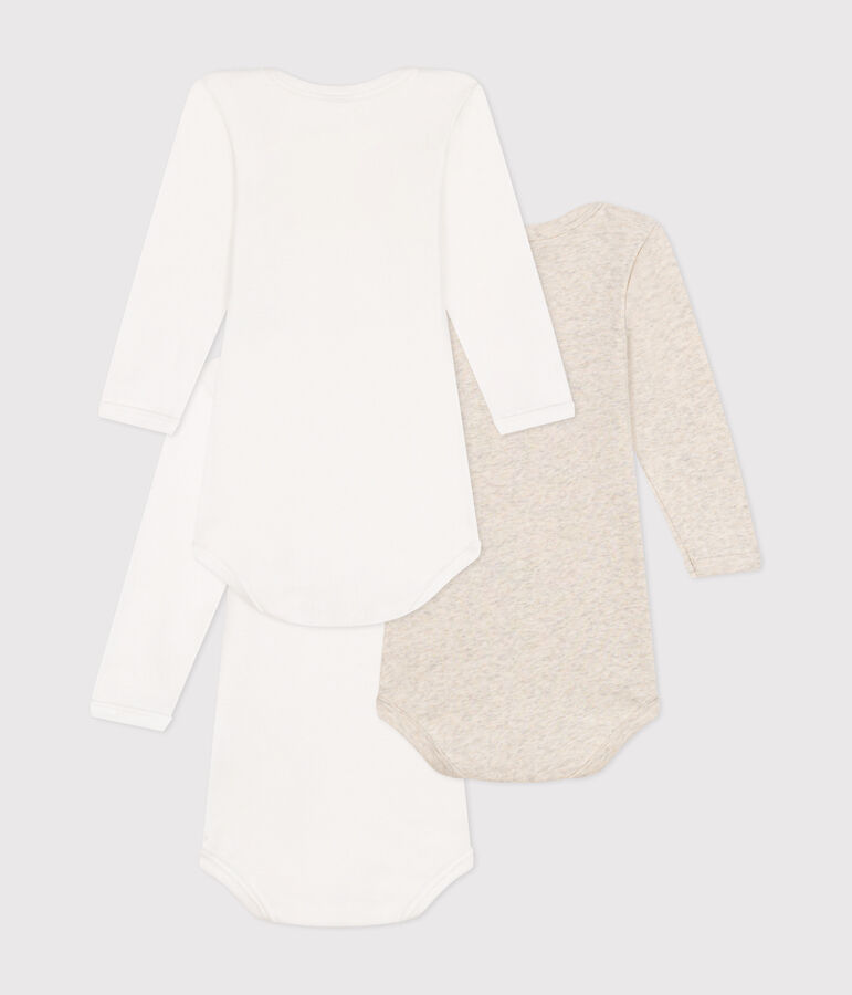 Lot de 3 bodies manches longues message en coton b&eacute;b&eacute; variante 1