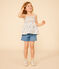Blouse van katoen zonder mouwen voor meisjes wit MARSHMALLOW/wit MULTICO