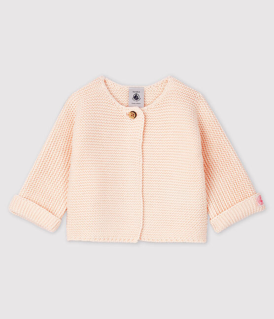 Gebreid vestje uit biokatoen voor baby's roze FLEUR