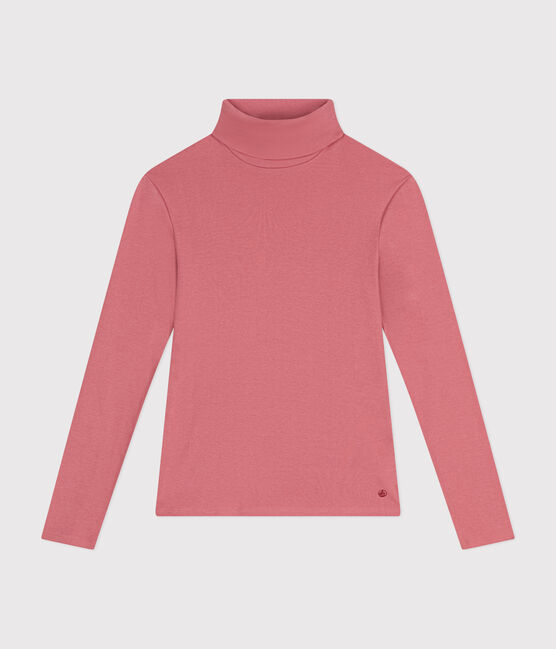 L'Iconique, katoenen T-shirt met rolkraag voor dames roze ROSEWOOD