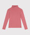L'Iconique, katoenen T-shirt met rolkraag voor dames roze ROSEWOOD