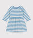 Gestreepte jurk in dik jersey met lange mouwen voor baby's
