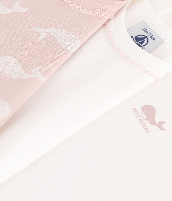 Lot de 3 bodies manches courtes baleines en coton variante 1