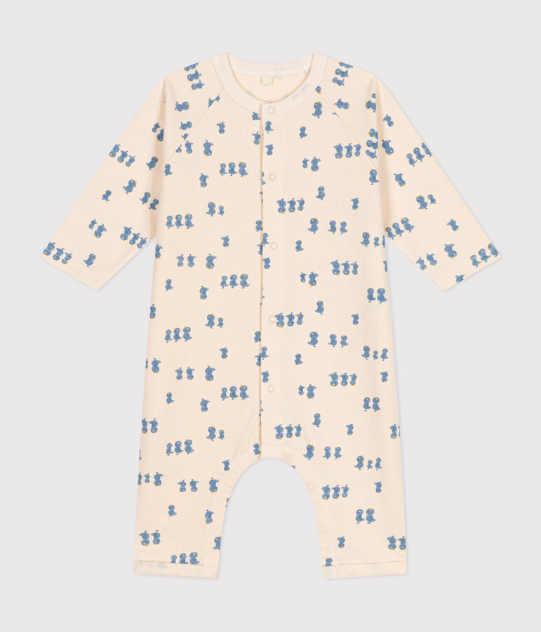 Lang babypakje van fleece ecru/multicouleur