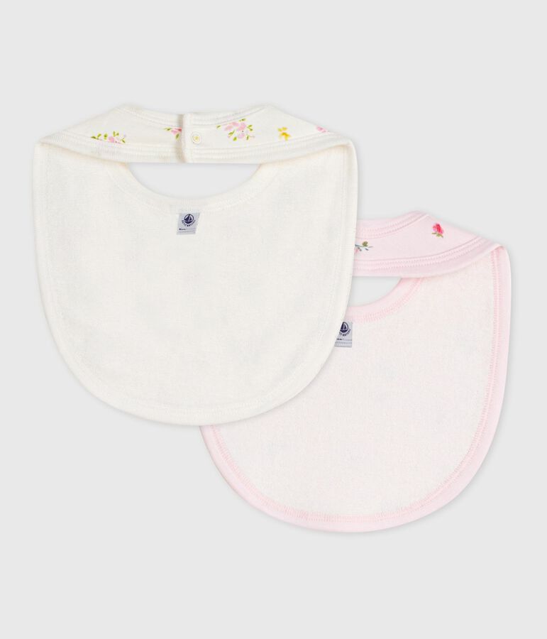 Lot de bavoirs b&eacute;b&eacute; en coton imprim&eacute; fleuri multicouleur