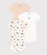 Lot de 3 bodies manches courtes chiens bébé en coton
