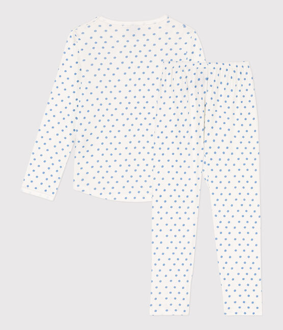 Pyjama à pois en coton petite fille blanc MARSHMALLOW/ EDNA