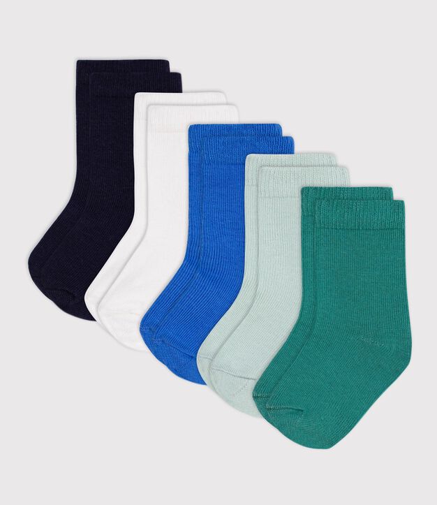5 paar babysokken van effen katoen multicouleur