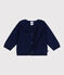 Cardigan bébé en tricot laine et coton uni à col SOIR