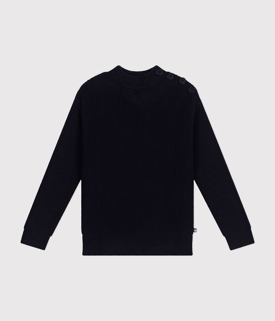 Katoenen trui in Engelse ribstof voor dames blauw SMOKING