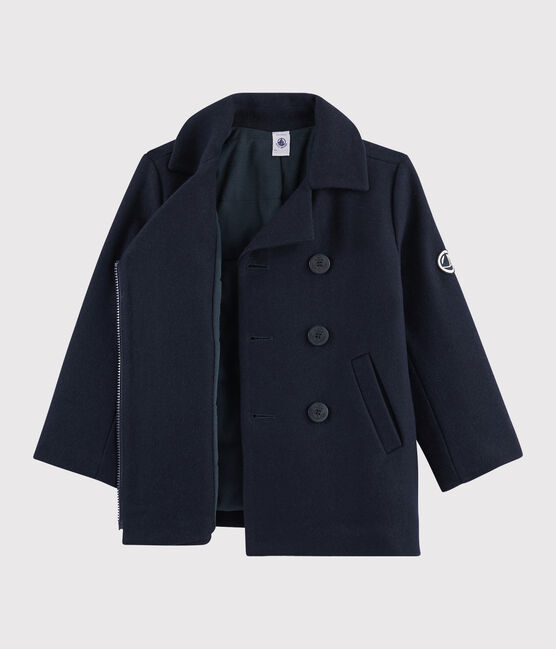 Jongens caban van wollen stof blauw SMOKING