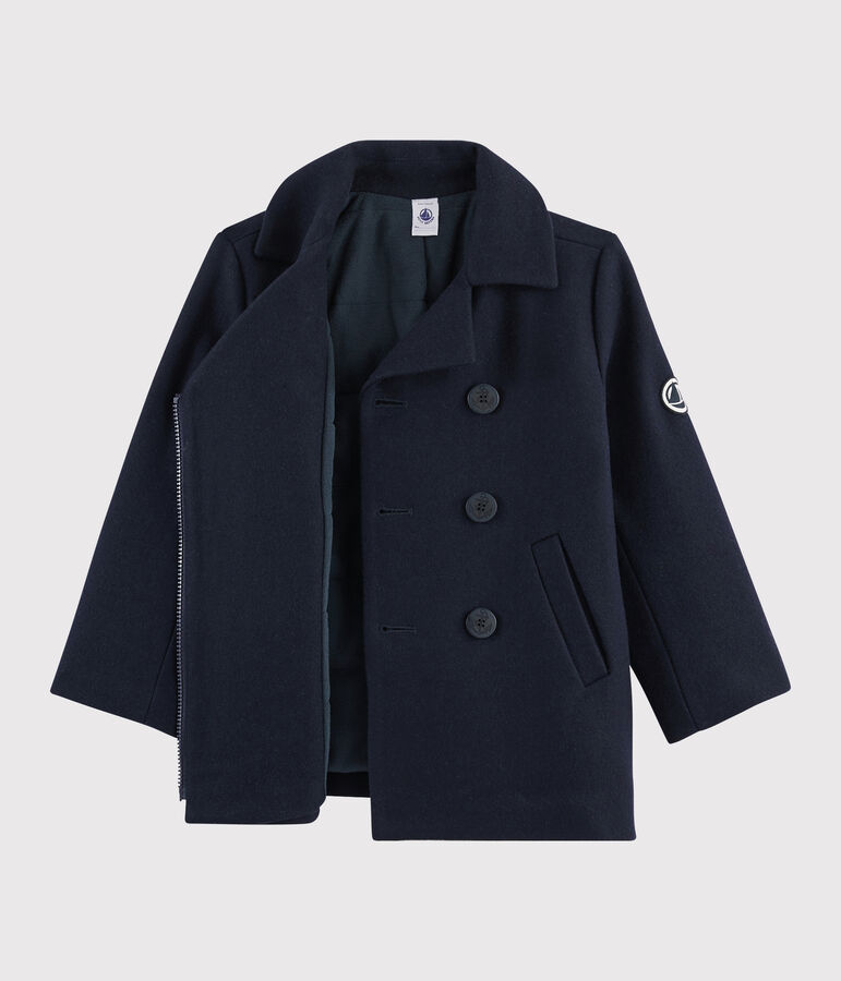 Caban en drap de laine gar&ccedil;on bleu