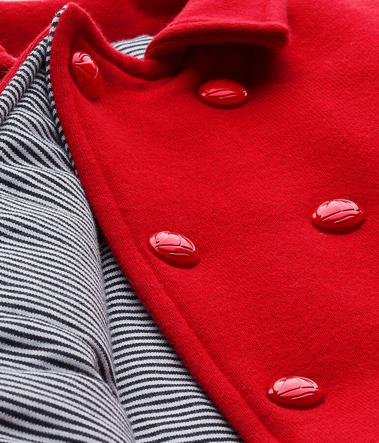 Caban b&eacute;b&eacute; mixte en molleton rouge TERKUIT
