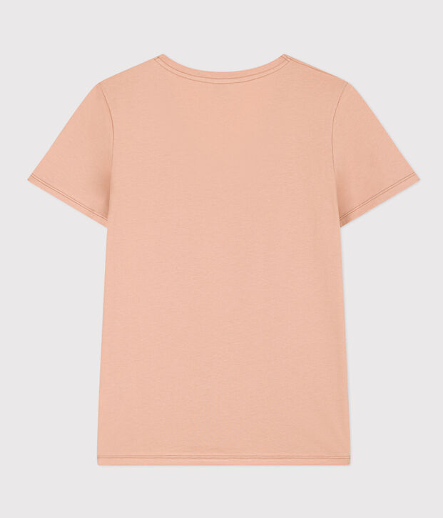 LE DROIT, katoenen T-shirt voor dames met V-hals beige