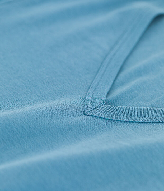 L'ICONIQUE, dames-T-shirt met V-hals in katoen blauw