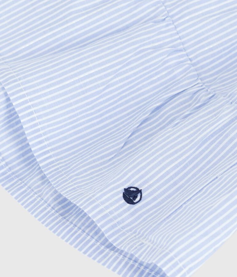 Mouwloze poplin jurk met strepen voor baby's BLEU/ MULTICO