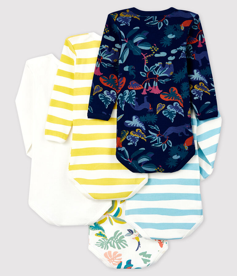 Set van 5 rompertjes met lange mouwen baby jongen variante 1