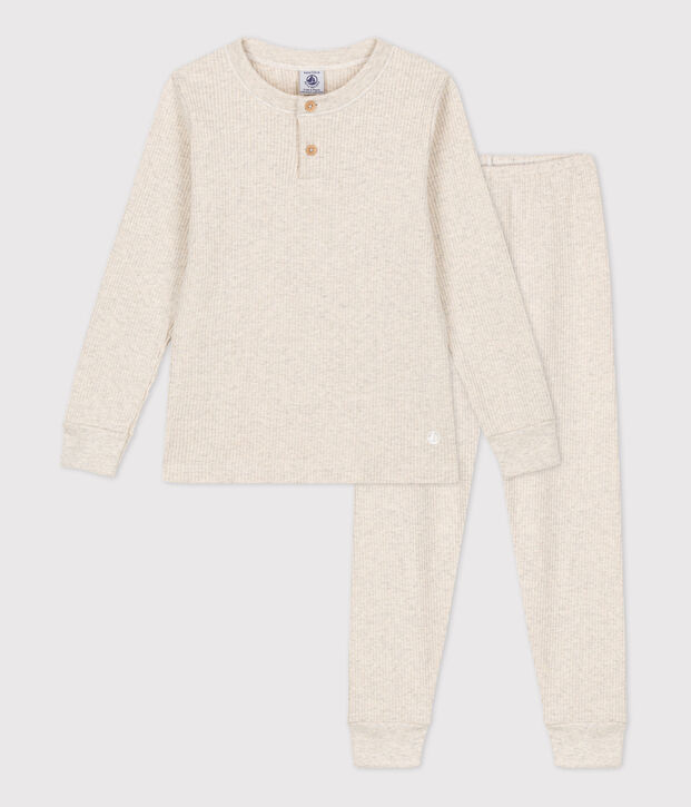 Pyjama en coton enfant beige chin&eacute;