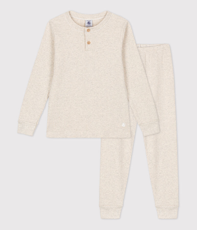 Katoenen pyjama voor kleine meisjes en jongens beige