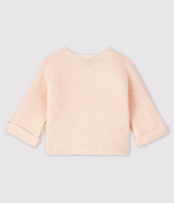 Gebreid vestje uit biokatoen voor baby's roze FLEUR