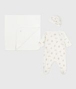 Geschenkset van katoen met print voor baby's MARSHMALLOW/ BRUN