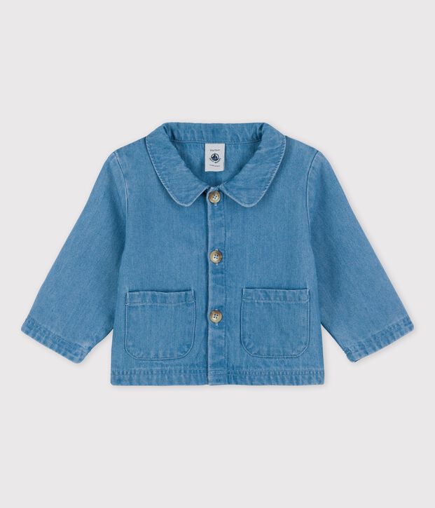 Vest van licht biologisch denim voor baby's blauw