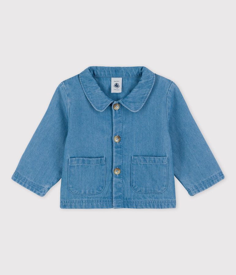 Vest van licht biologisch denim voor baby's blauw