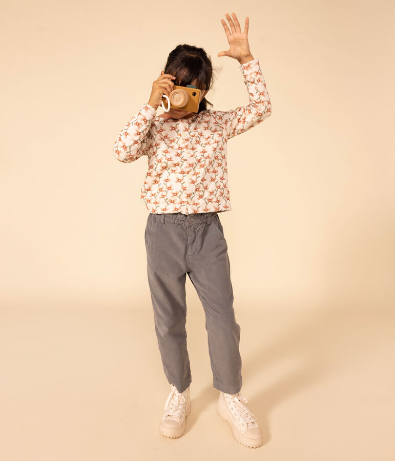 Fijne fluwelen meisjesbroek met wijde pijpen groen