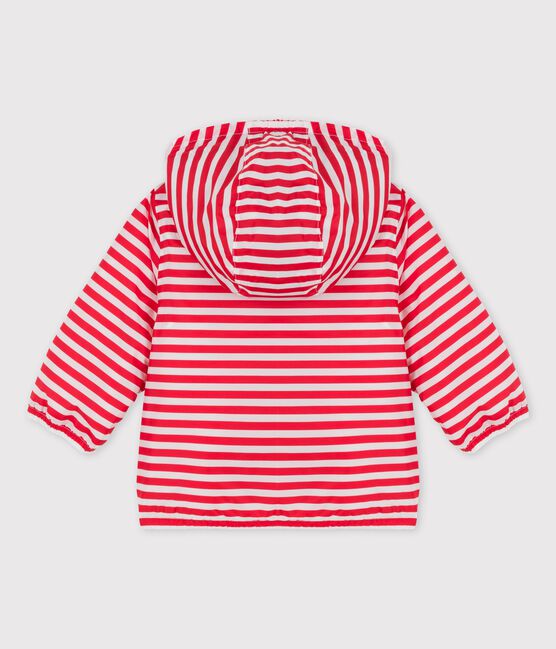 Coupe-vent chaud en polyester recyclé bébé rouge PEPS/blanc MARSHMALLOW