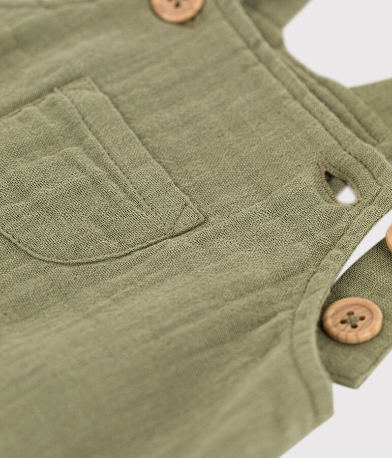 Korte tuinbroek van luchtig katoen voor baby's groen