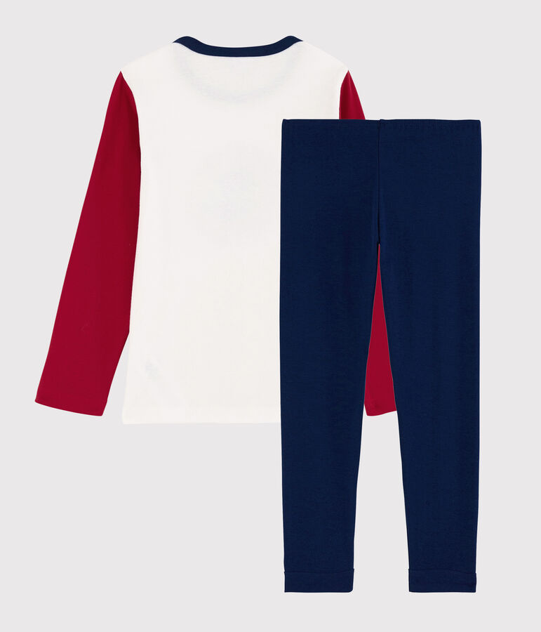 Katoenen pyjama voor kleine jongens blauw MEDIEVAL/wit MULTICO