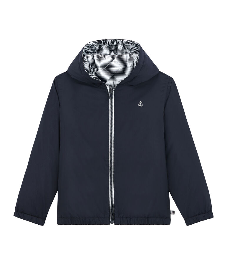 Coupe vent chaud et r&eacute;versible enfant mixte bleu SMOKING