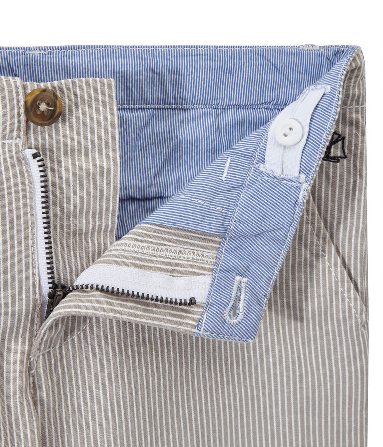 Bermuda gar&ccedil;on ray&eacute; gris/blanc